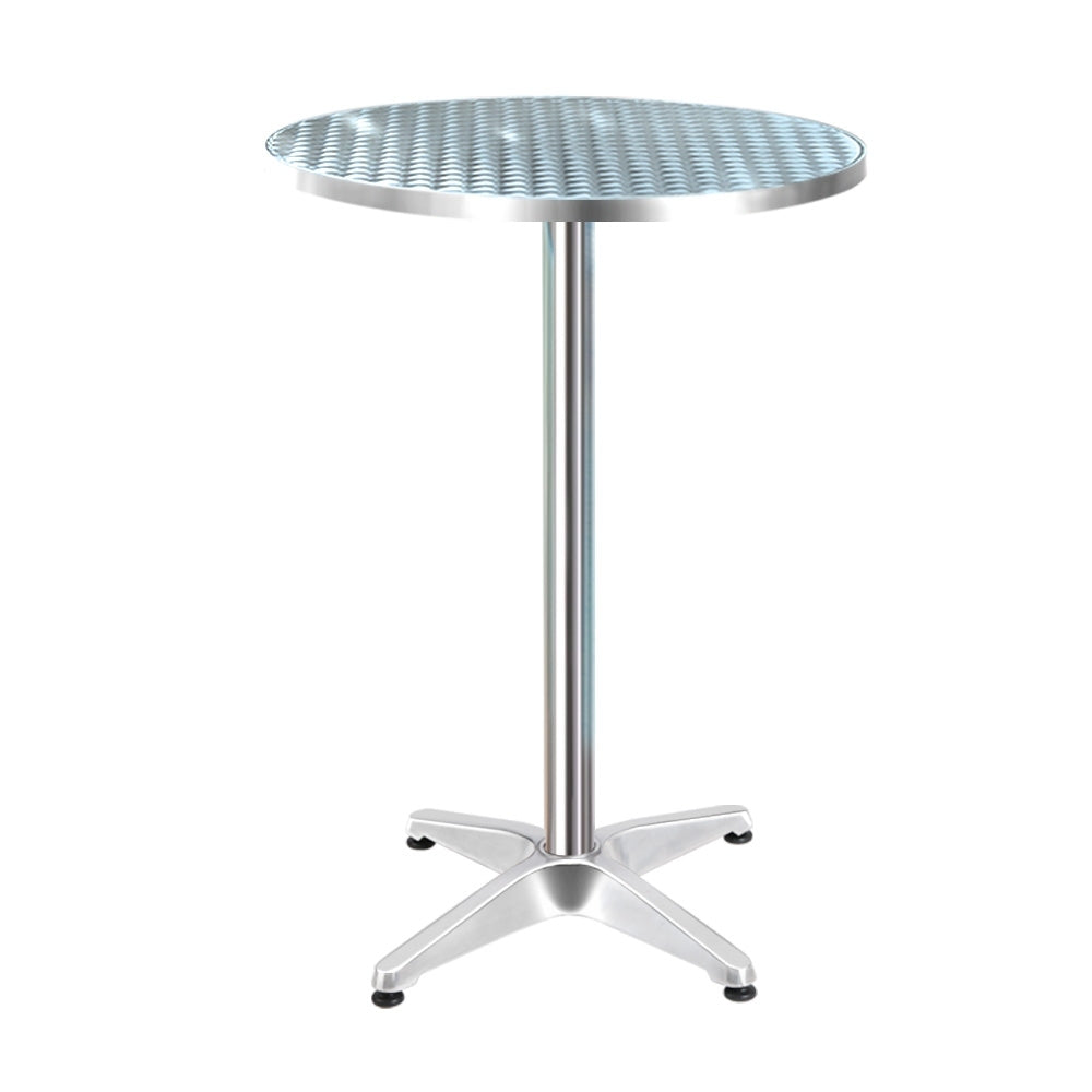 Outdoor Bar Table Adjustable Aluminium Round 70/110cm