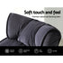 Floor Lounge Sofa With Armrest Flocking Fabric Charcoal