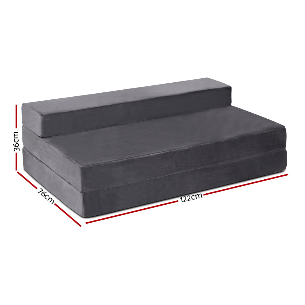 Foldable Mattress Folding Foam Bed Mat Double Grey