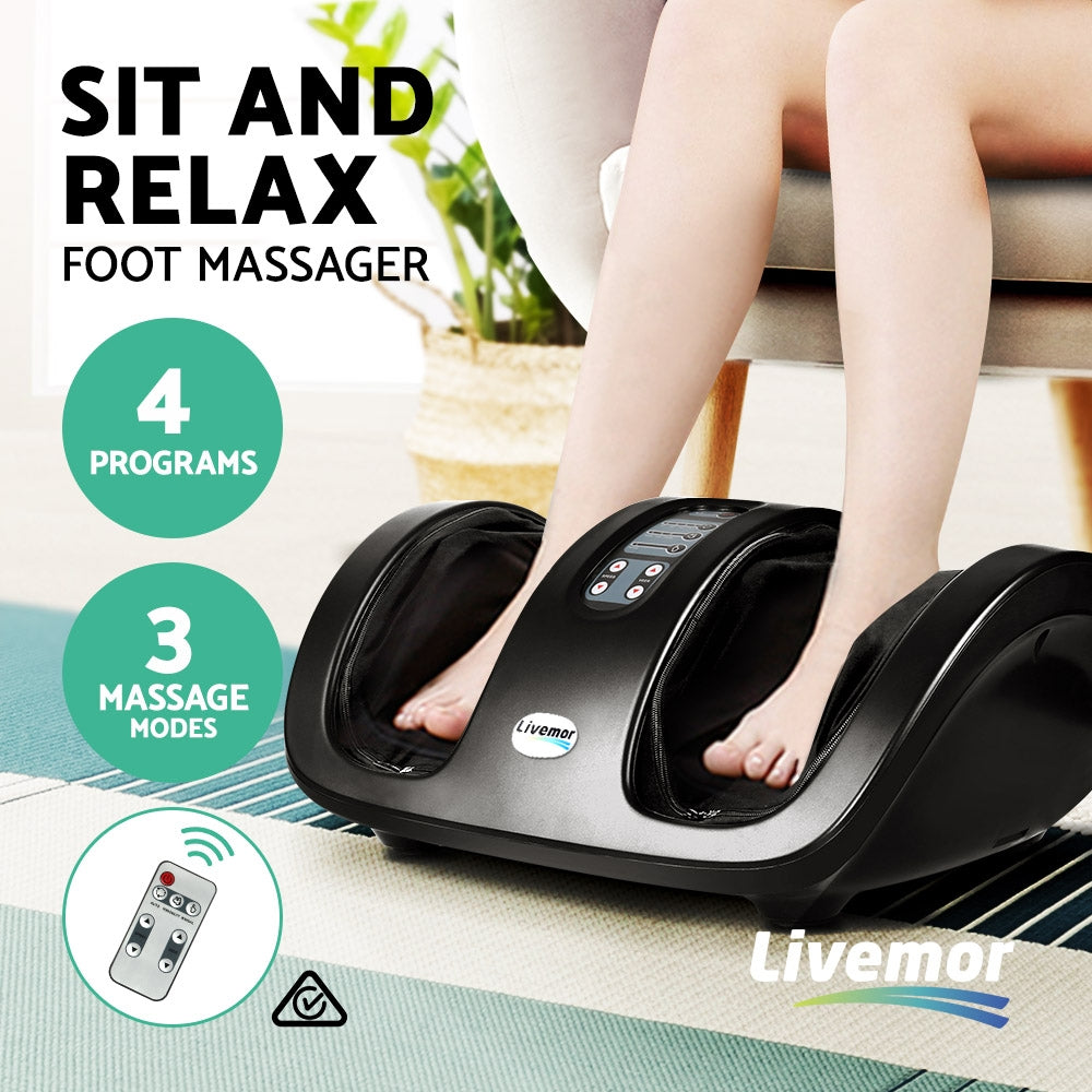 Foot Massager Shiatsu Massagers Electric Roller Kneading Calf Leg Black