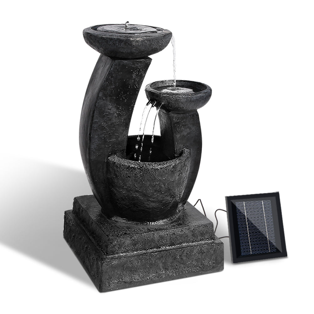 Solar Water Feature with LED Lights 3 Tiers 70cm