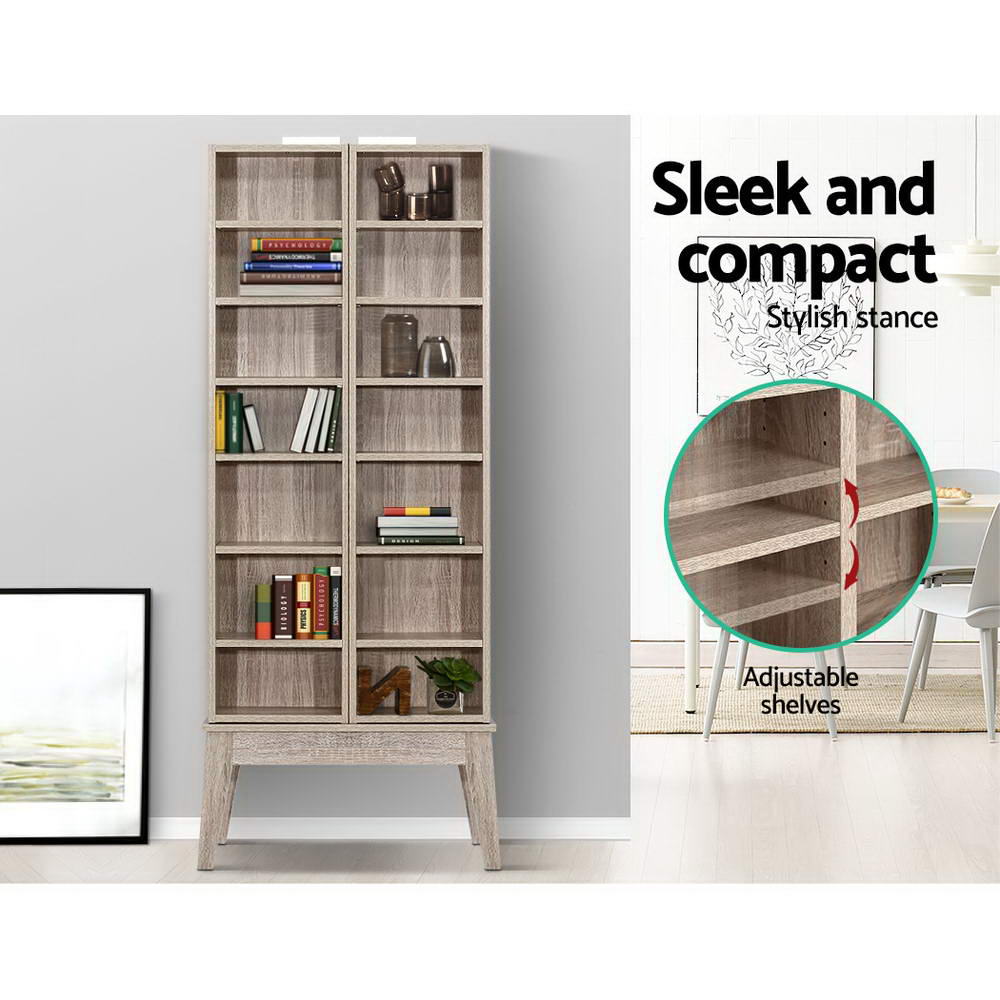 Bookshelf CD Storage Rack - BERG Oak