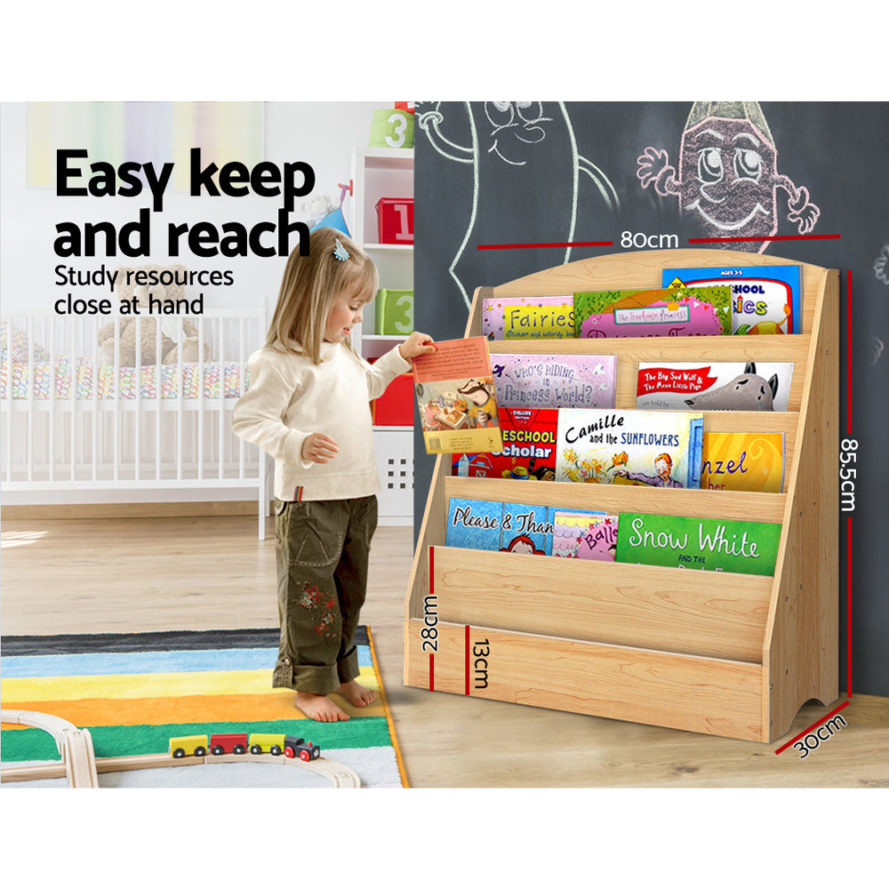 5 Tiers Kids Bookshelf Magazine Shelf Organiser Bookcase Display Rack