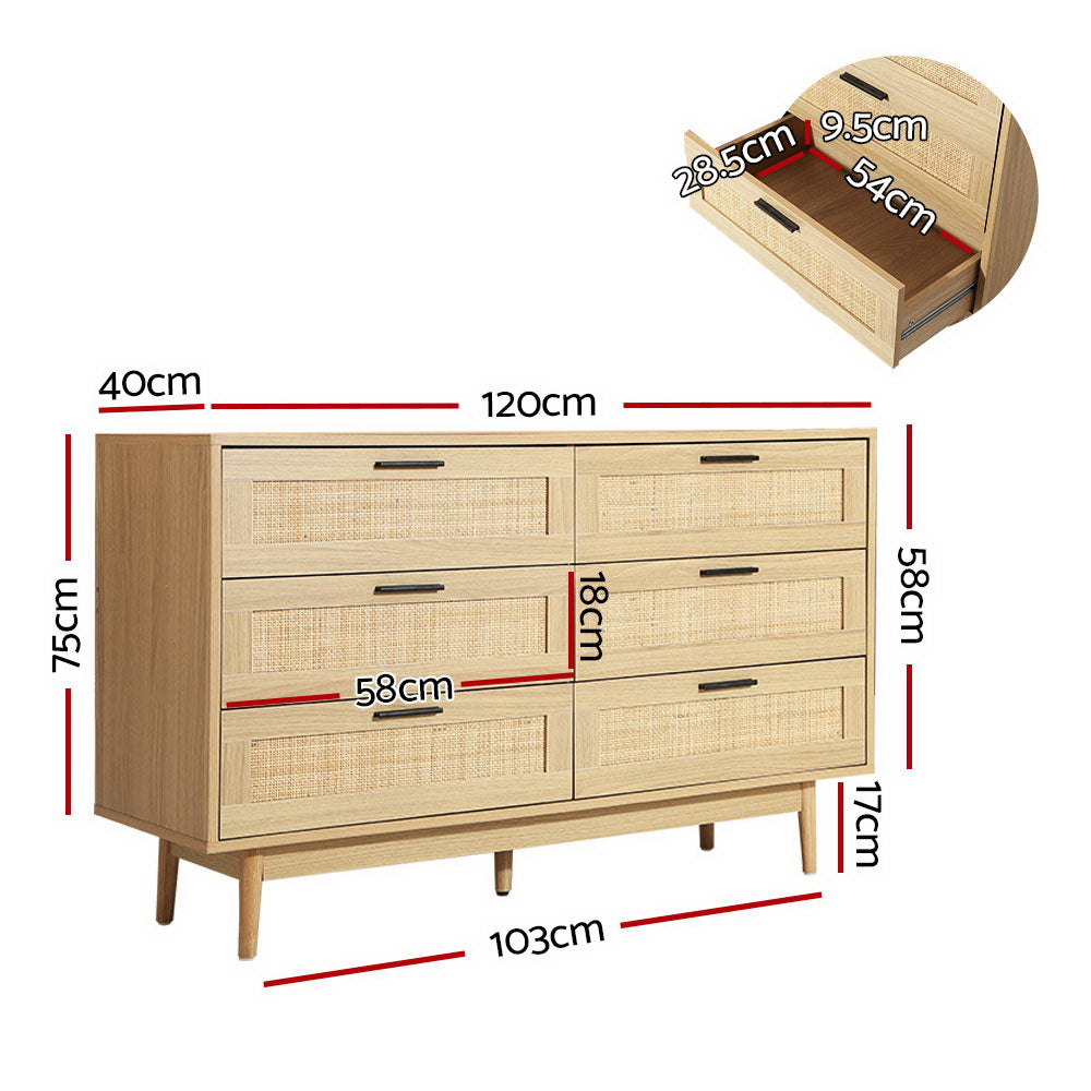 6 Chest of Drawers - BRIONY Oak