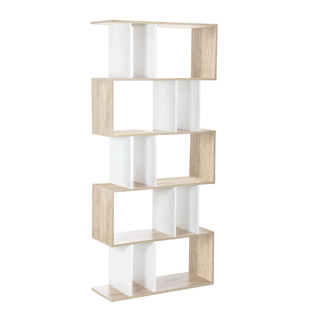 Bookshelf 5 Tiers - RITA White and Oak