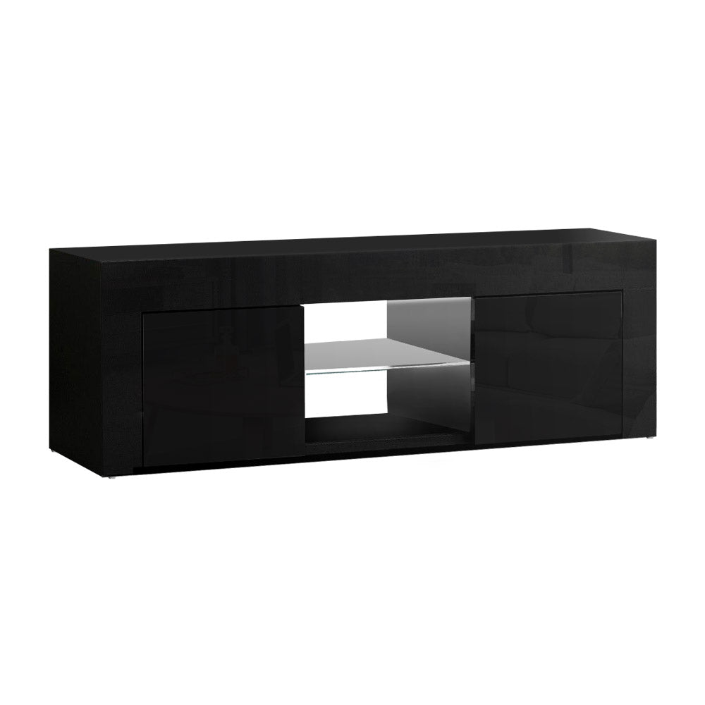 Entertainment Unit TV Cabinet LED 130cm Black Angus