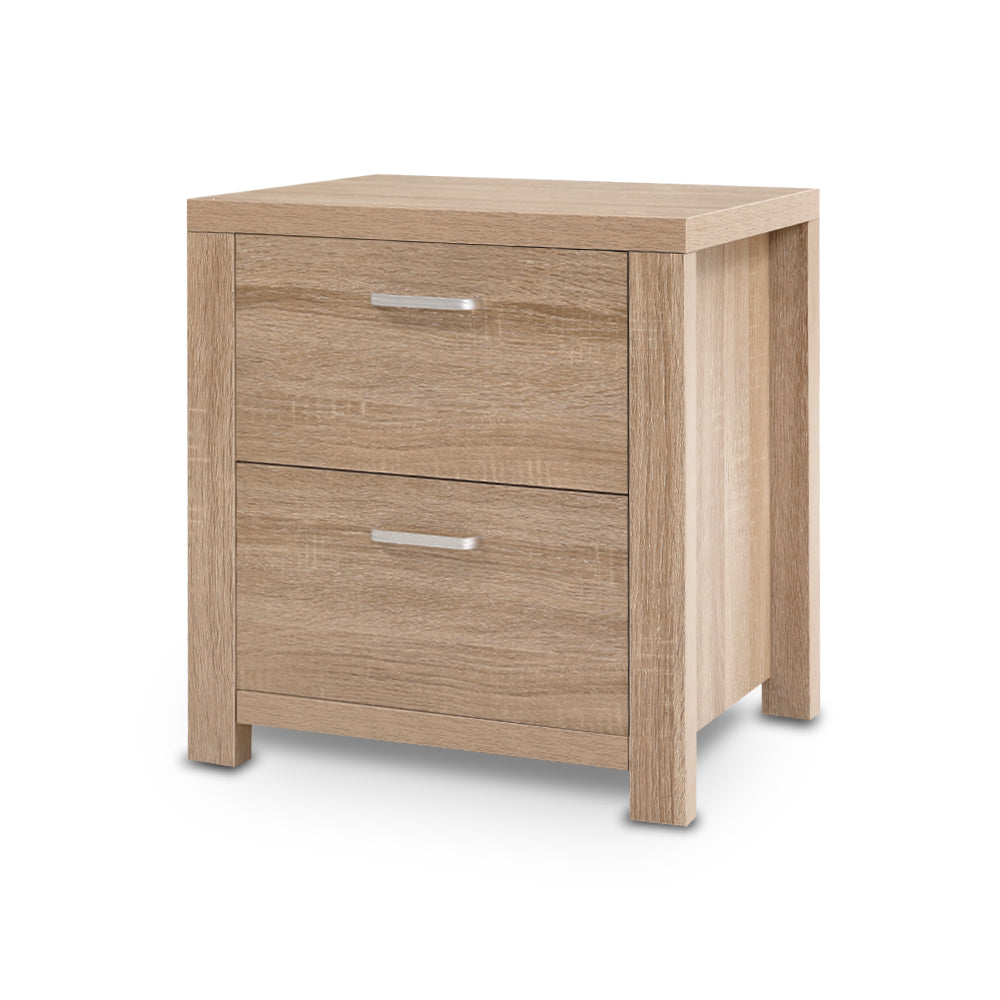 Bedside Table 2 Drawers - MAXI Pine