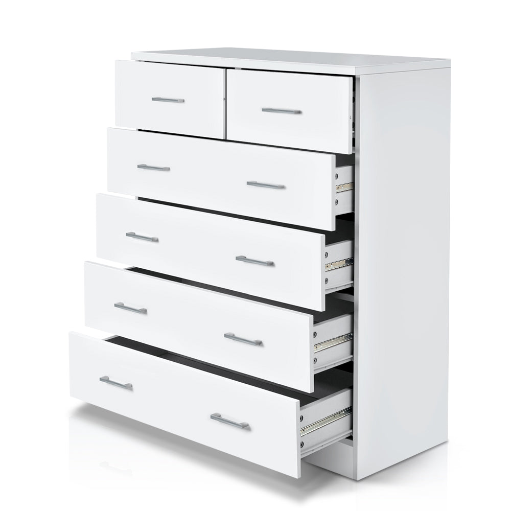 6 Chest of Drawers - ANDES White