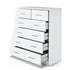 6 Chest of Drawers - ANDES White