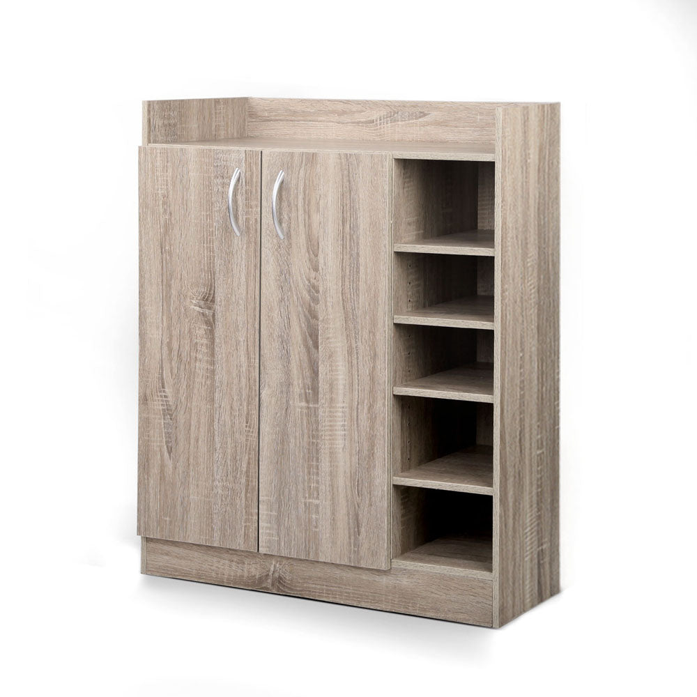 2 Doors Shoe Cabinet Storage Cupboard  Wood