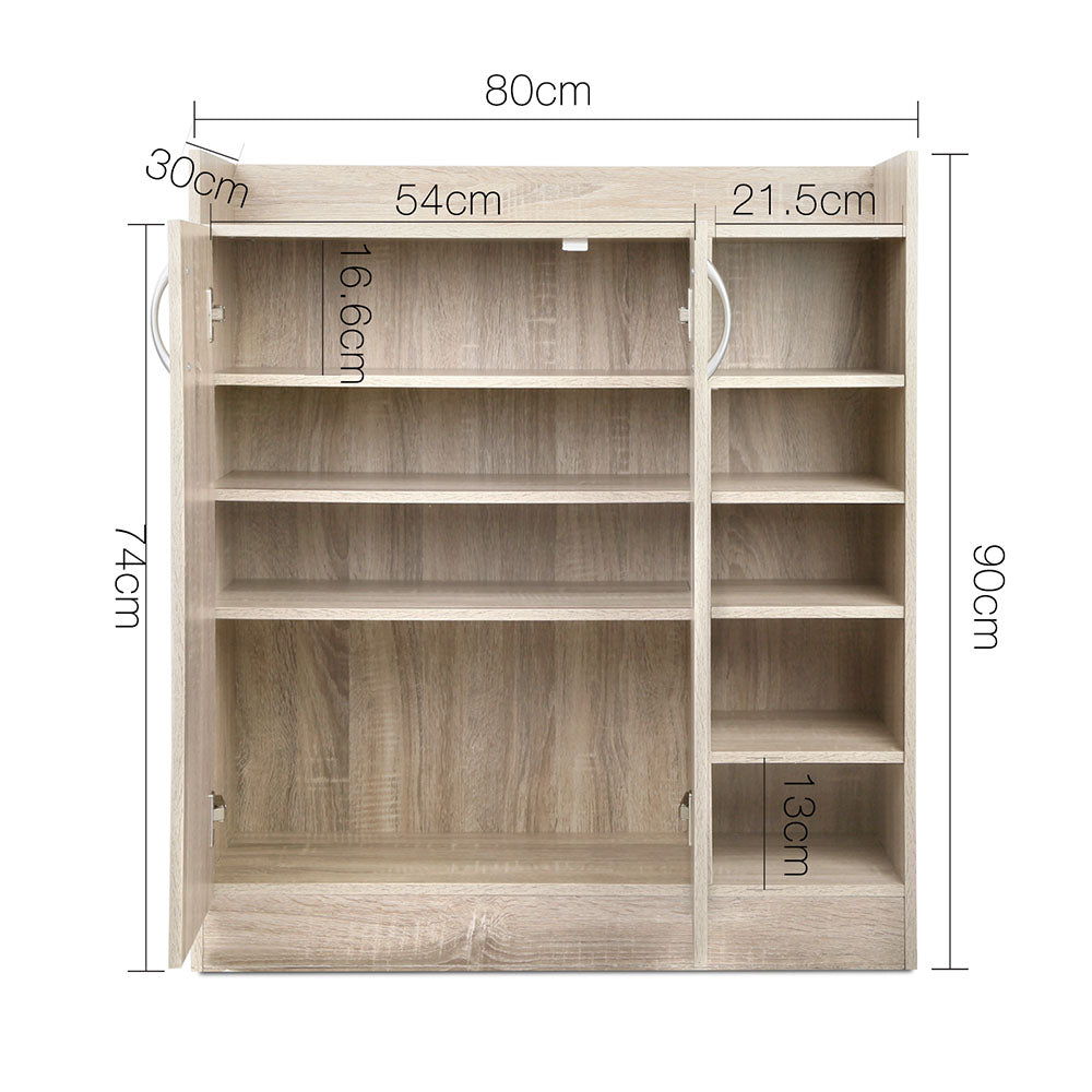 2 Doors Shoe Cabinet Storage Cupboard  Wood