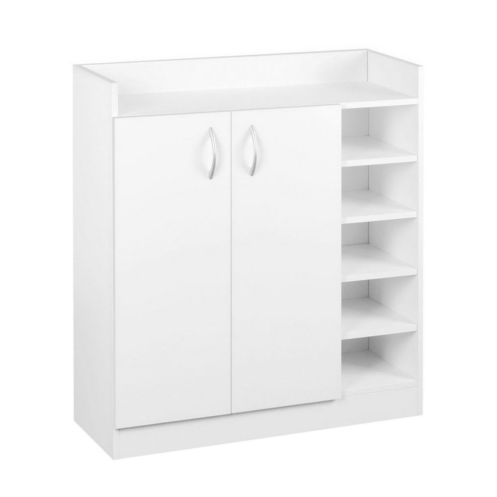 2 Doors Shoe Cabinet Storage Cupboard  White