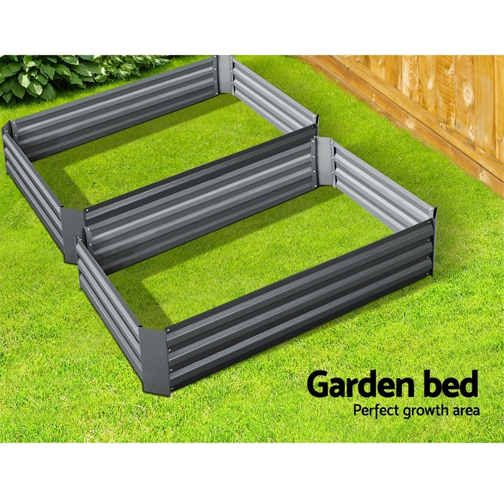 2x Garden Bed 120x90cm Planter Box Raised Container Galvanised Herb