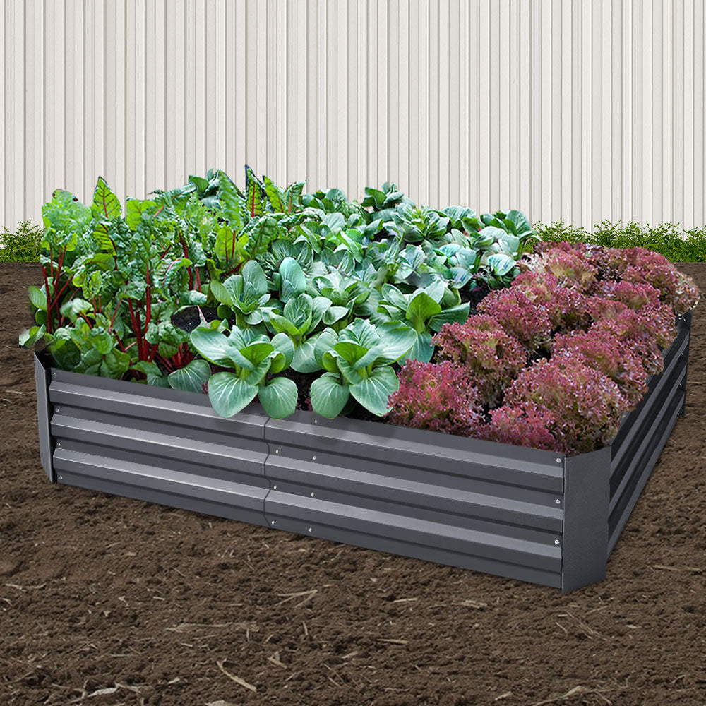 2x Garden Bed 150x90cm Planter Box Raised Container Galvanised Herb