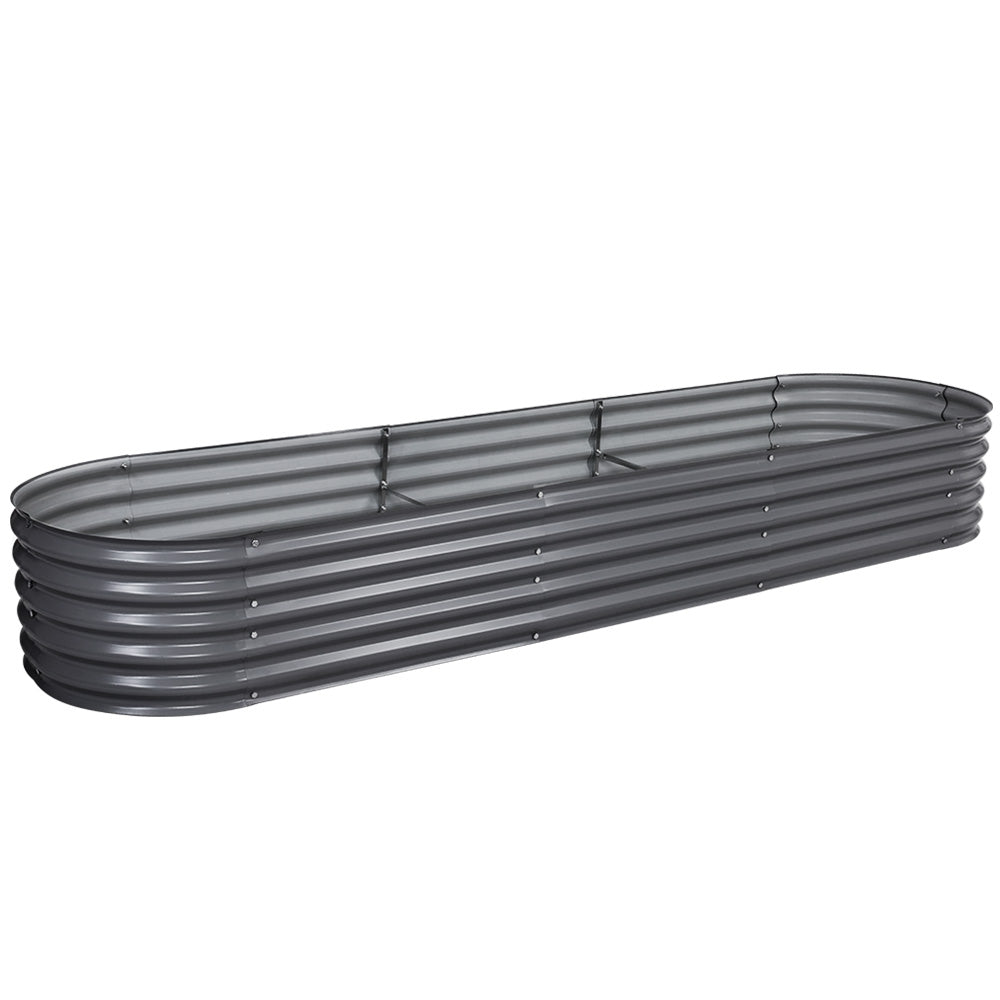 Garden Bed 320X80X42cm Oval Planter Box Raised Container Galvanised