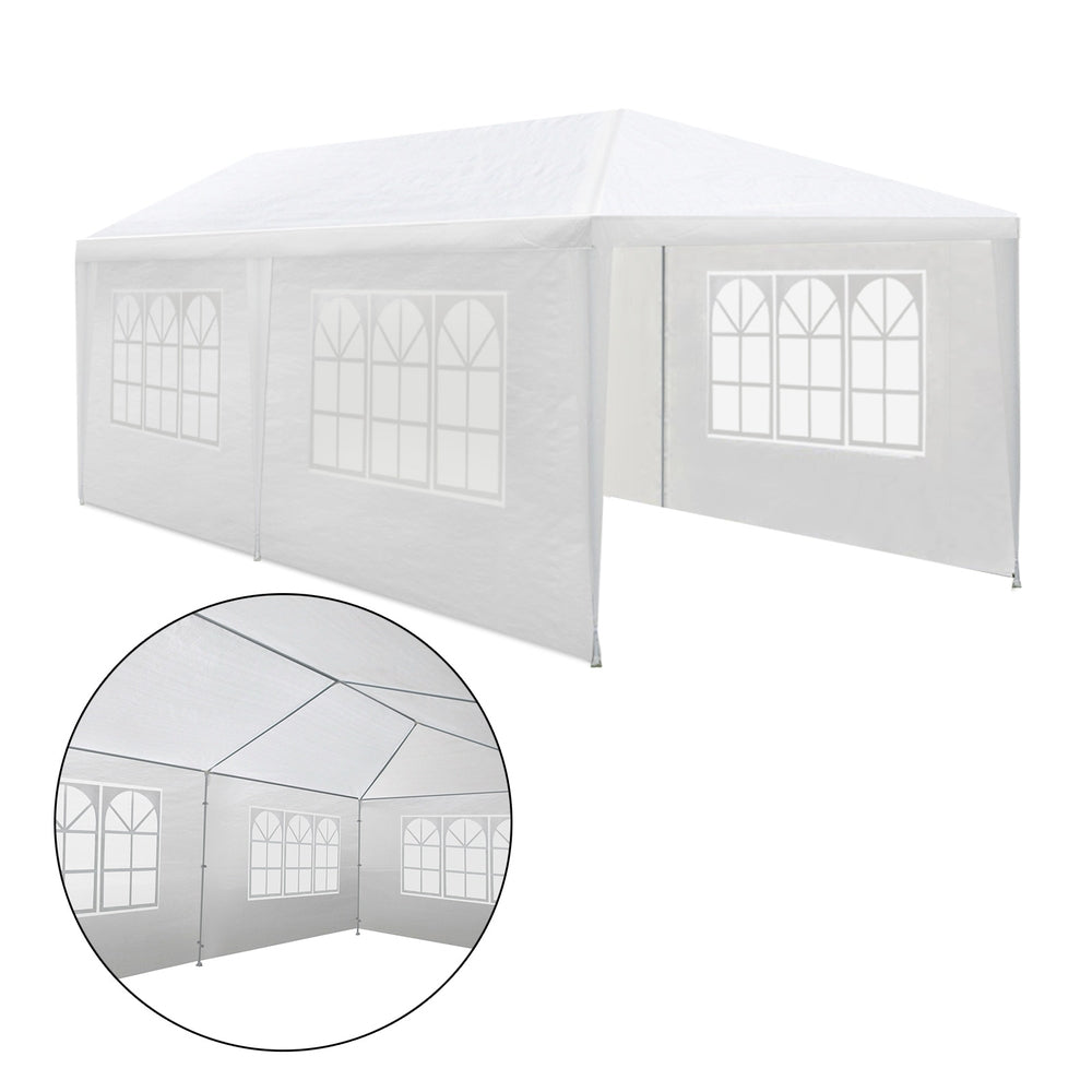 Gazebo 3x6m Marquee Wedding Party Tent Outdoor Camping Side Wall Canopy 4 Panel White
