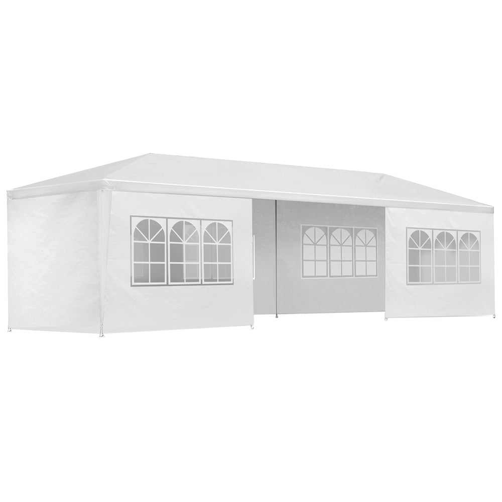 Gazebo 3x9m Marquee Wedding Party Tent Outdoor Camping Side Wall Canopy 8 Panel White