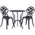 3PC Outdoor Setting Bistro Set Chairs Table Cast Aluminum Rose Black