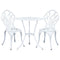 3PC Outdoor Setting Bistro Set Chairs Table Cast Aluminum Patio Furniture Tulip White