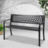 Outdoor Garden Bench Seat Steel Outdoor Furniture 2 Seater Park Black