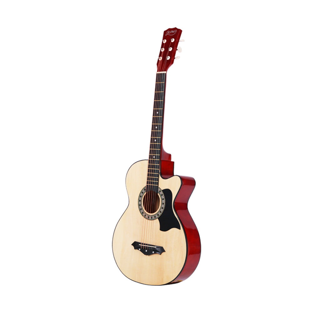 38 Inch Acoustic Guitar Wooden Body Steel String Full Size Cutaway Wood