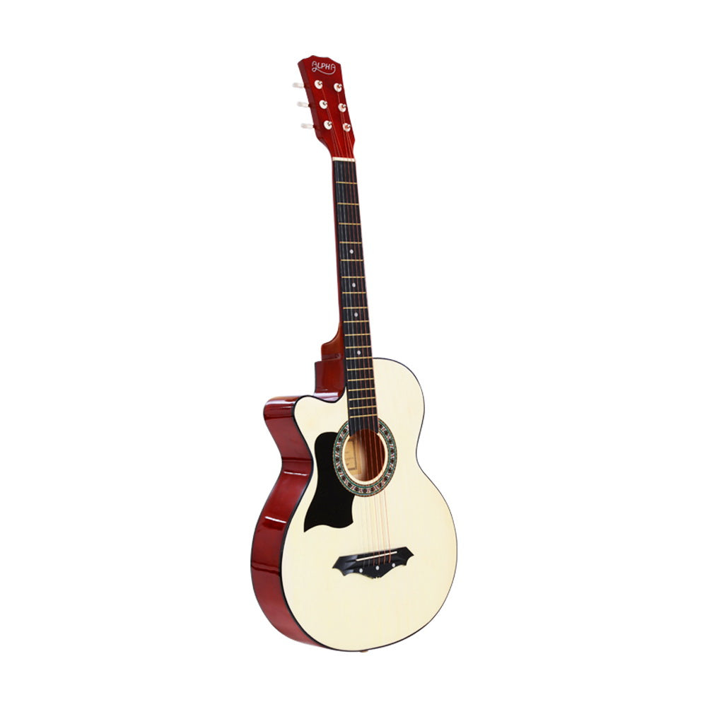 38 Inch Acoustic Guitar Wooden Body Steel String Full Size Left Handed