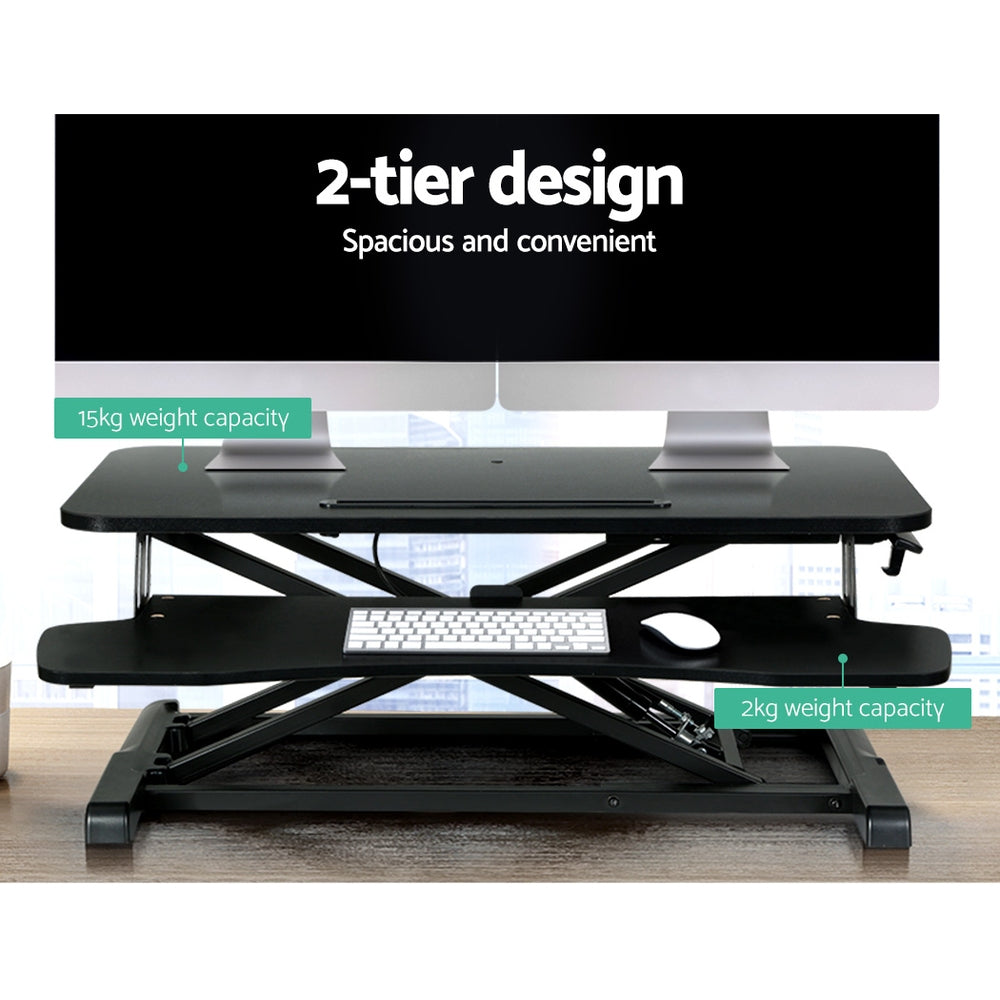 Standing Desk Riser Height Adjustable Black 80CM
