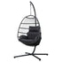 Outdoor Egg Swing Chair Wicker Rattan Furniture Pod Stand Cushion Black