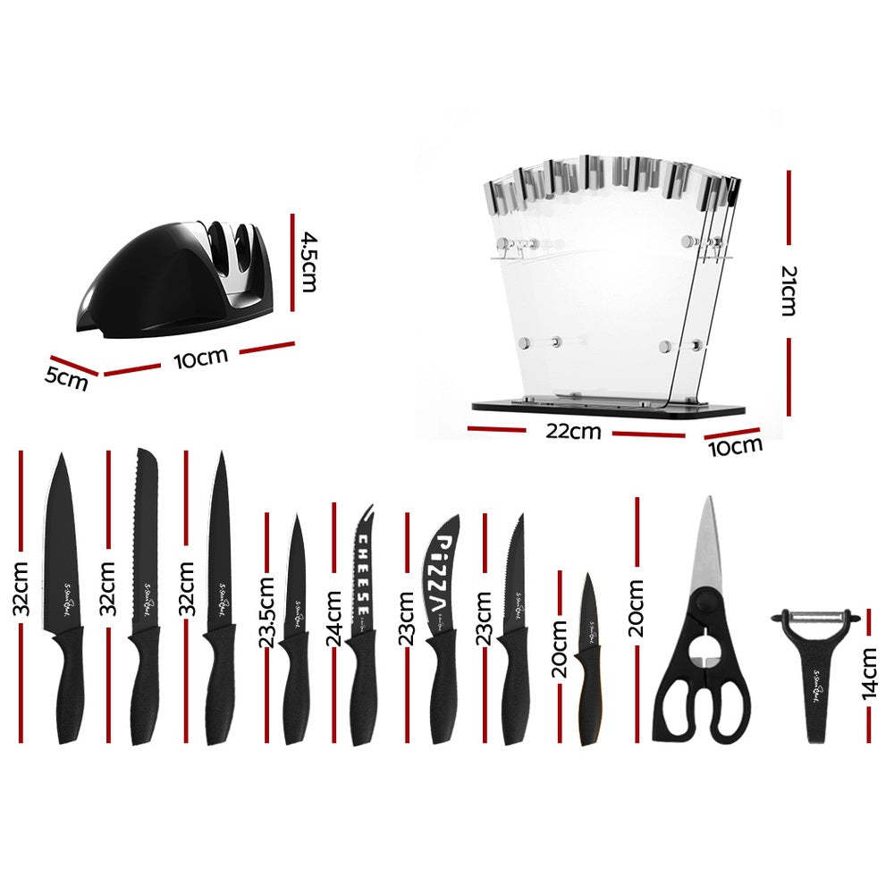 5Star Chef 17PCS Kitchen Knife Set Stainless Steel Nonstick with Sharpener