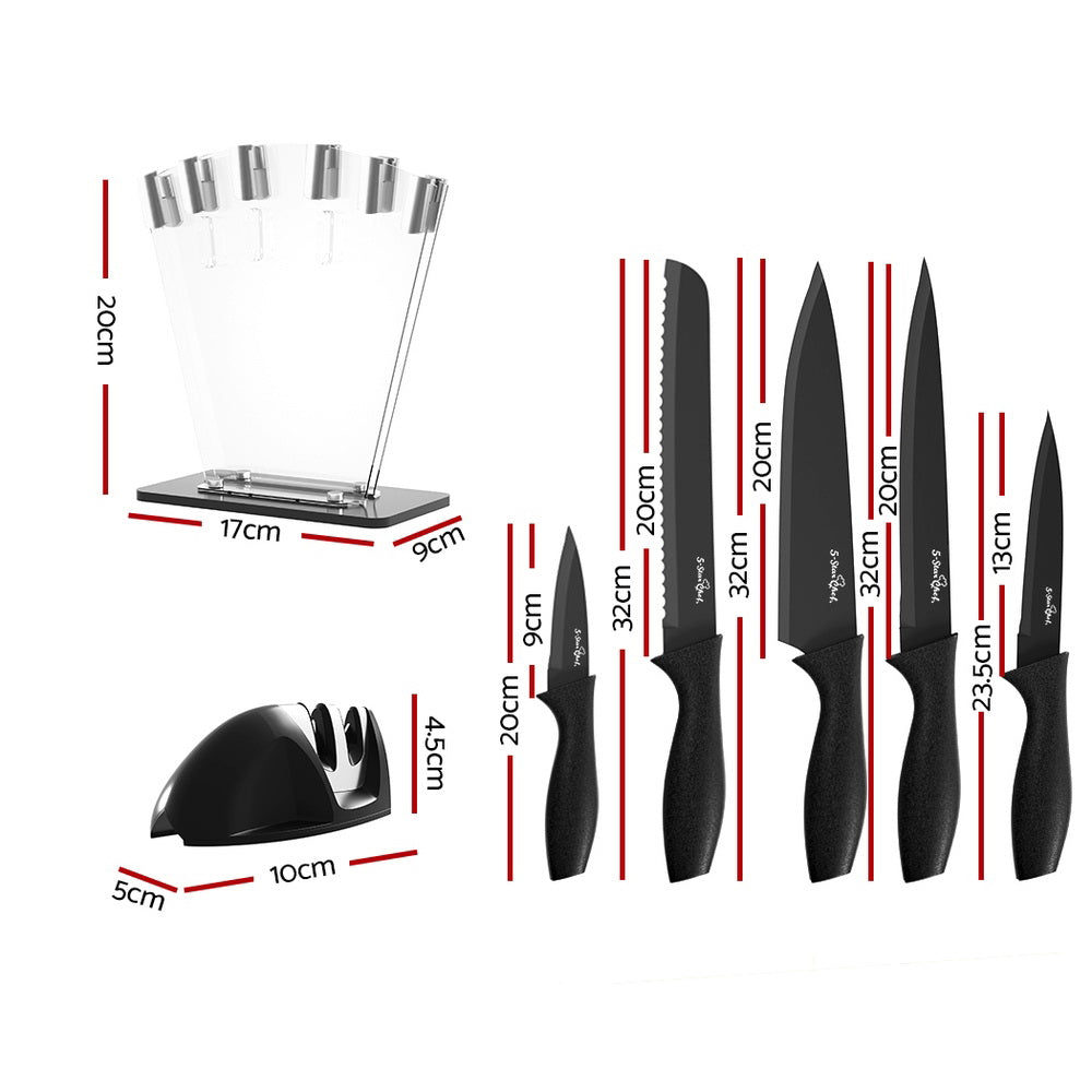 5Star Chef 7PCS Kitchen Knife Set Stainless Steel Nonstick with Sharpener