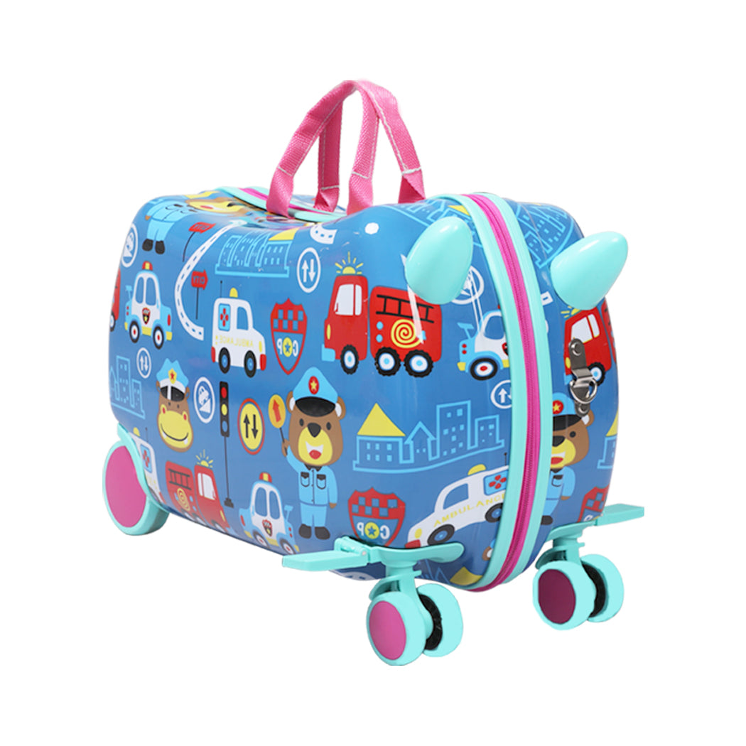 Kids Ride On Suitcase Children Travel Luggage Carry Bag Trolley Cars