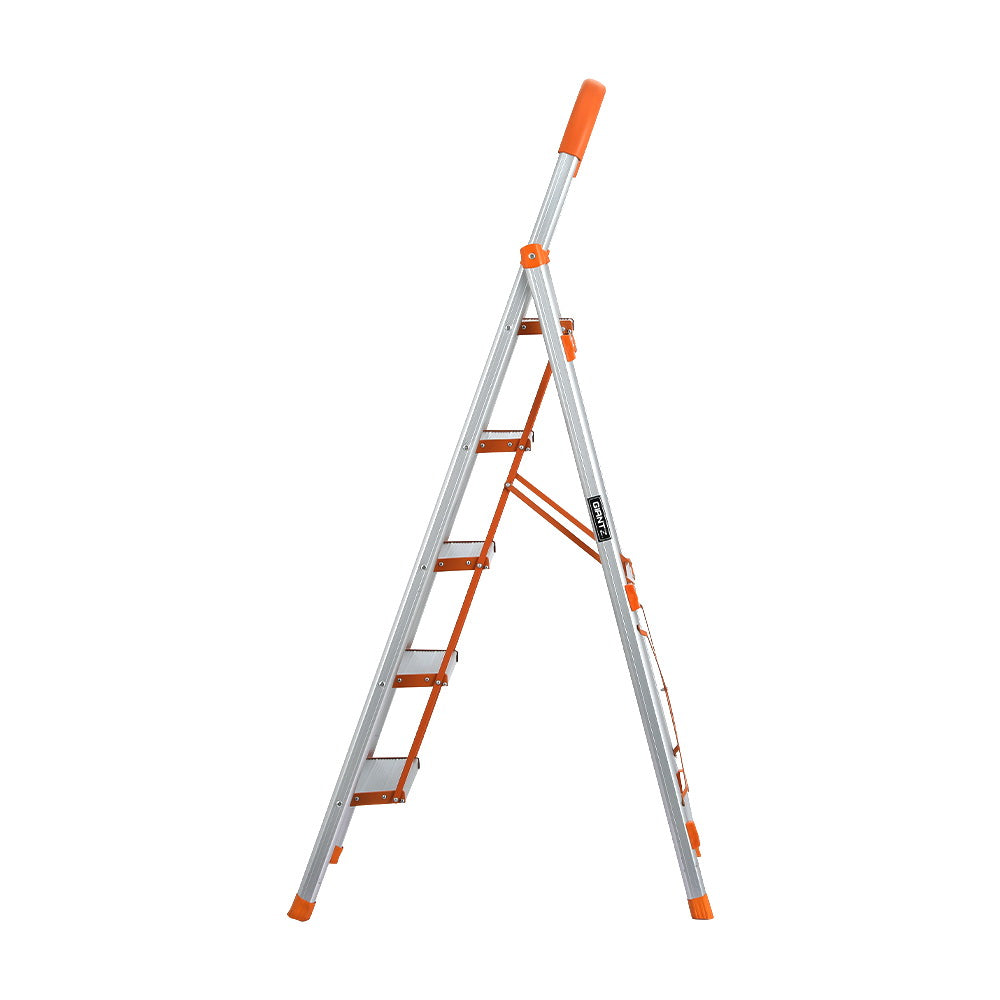 5 Step Ladder MultiPurpose Folding Aluminium Light Weight Non Slip Platform