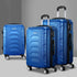 3pc Luggage Trolley Travel Suitcase Set TSA Hard Shell Case Strap Blue
