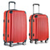2pc Luggage Trolley Travel Set Suitcase Carry On TSA Hard Case Lightweight Red