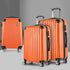 3pc Luggage Trolley Travel Set Suitcase Carry On TSA Lock Hard Case Lightweight Orange