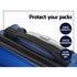 3pc Luggage Trolley Set Suitcase Travel TSA Carry On Hard Case Lightweight Blue