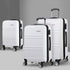 3pc Luggage Trolley Set Suitcase Travel TSA Carry On Hard Case Lightweight White
