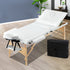 Massage Table 70cm 3 Fold Wooden Portable Beauty Therapy Bed Waxing White