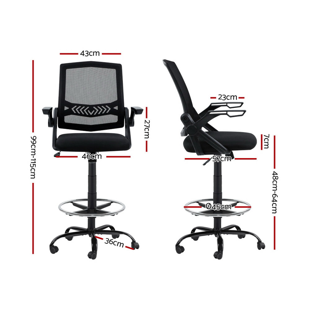 Office Chair Drafting Stool Mesh Chairs Black
