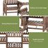 Outdoor Garden Bench Loveseat Wooden Table Chairs Patio Furniture Brown