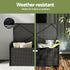 Outdoor Storage Bench Box Wicker Garden Sheds Tools Cushion Patio Furniture Black