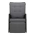 2PC Recliner Chairs Sun lounge Wicker Lounger Outdoor Furniture Adjustable Black