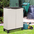 92cm Outdoor Storage Cabinet Box Lockable Cupboard Sheds Adjustable Rattan Beige
