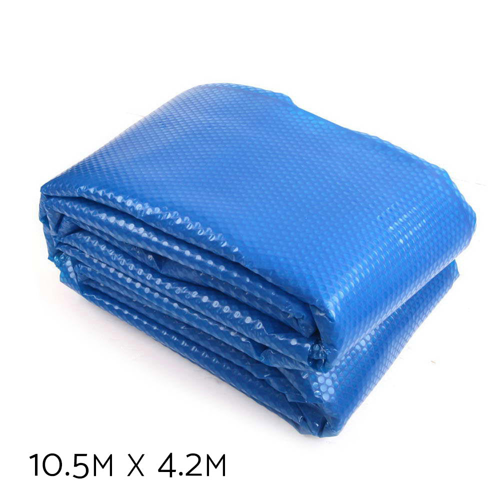 Pool Cover 500 Micron 10.5x4.2m Swimming Pool Solar Blanket Blue Silver
