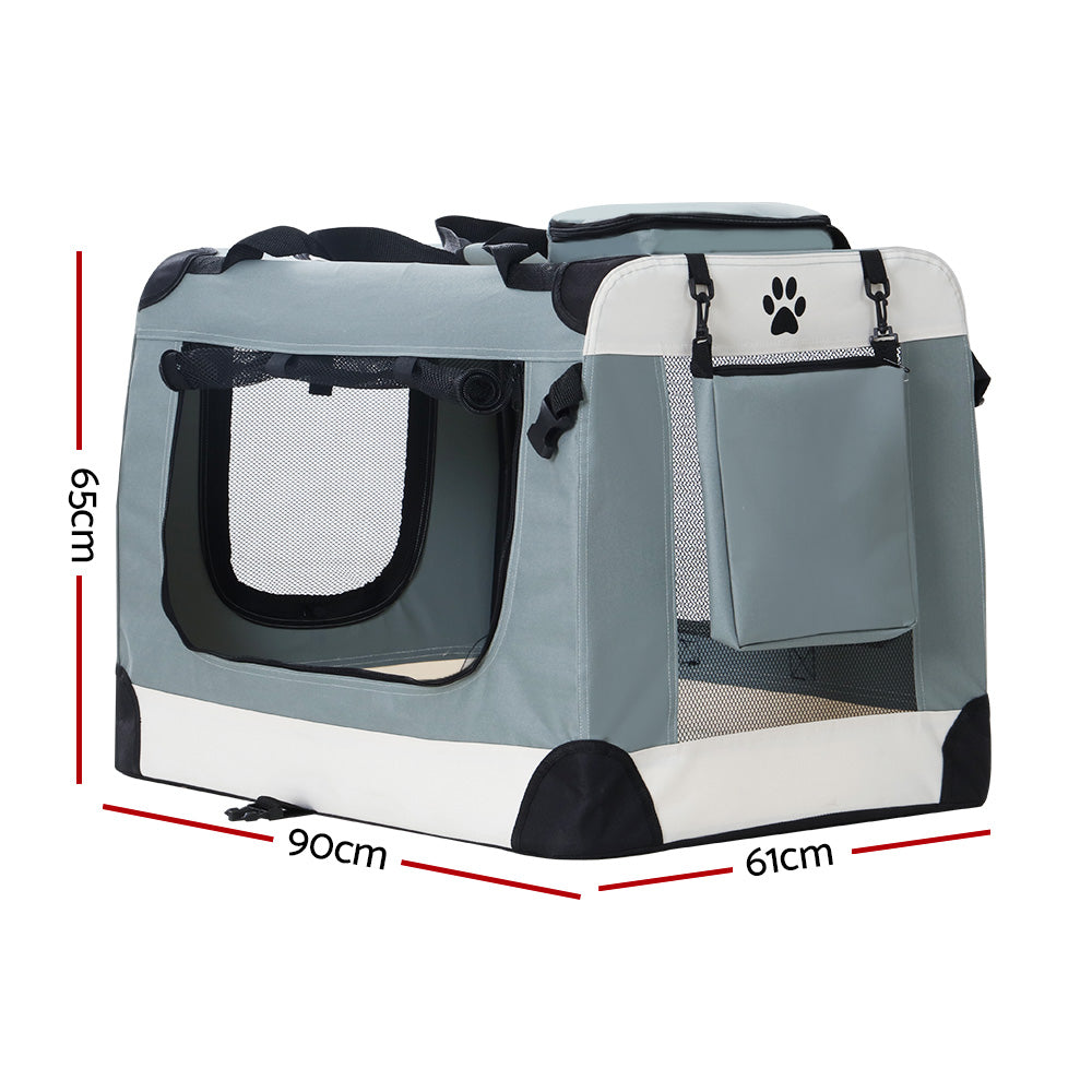 Pet Carrier Soft Crate Dog Cat Travel 90x61CM Portable Foldable Car 2XL