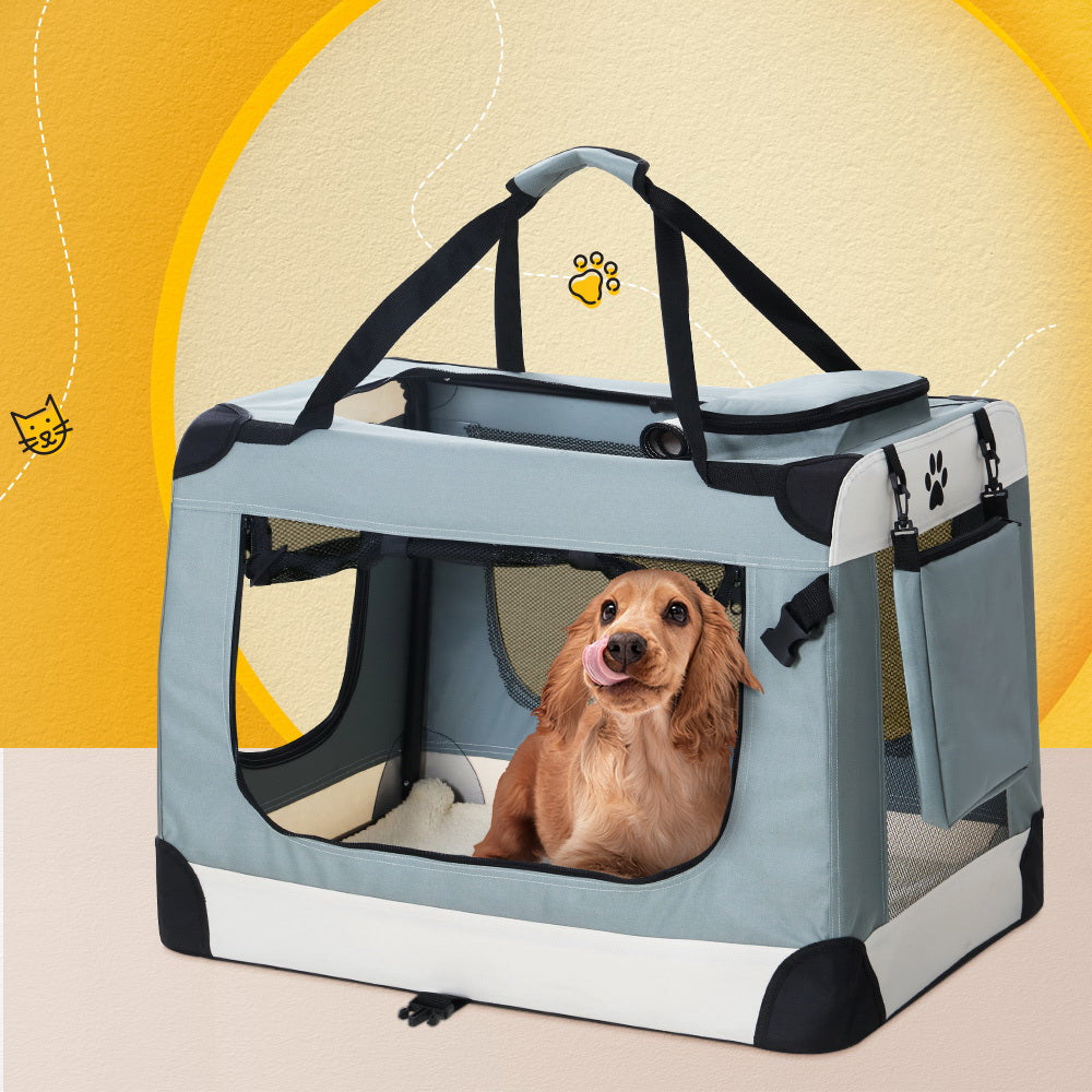 Pet Carrier Soft Crate Dog Cat Travel 70x52CM Portable Foldable Car Large