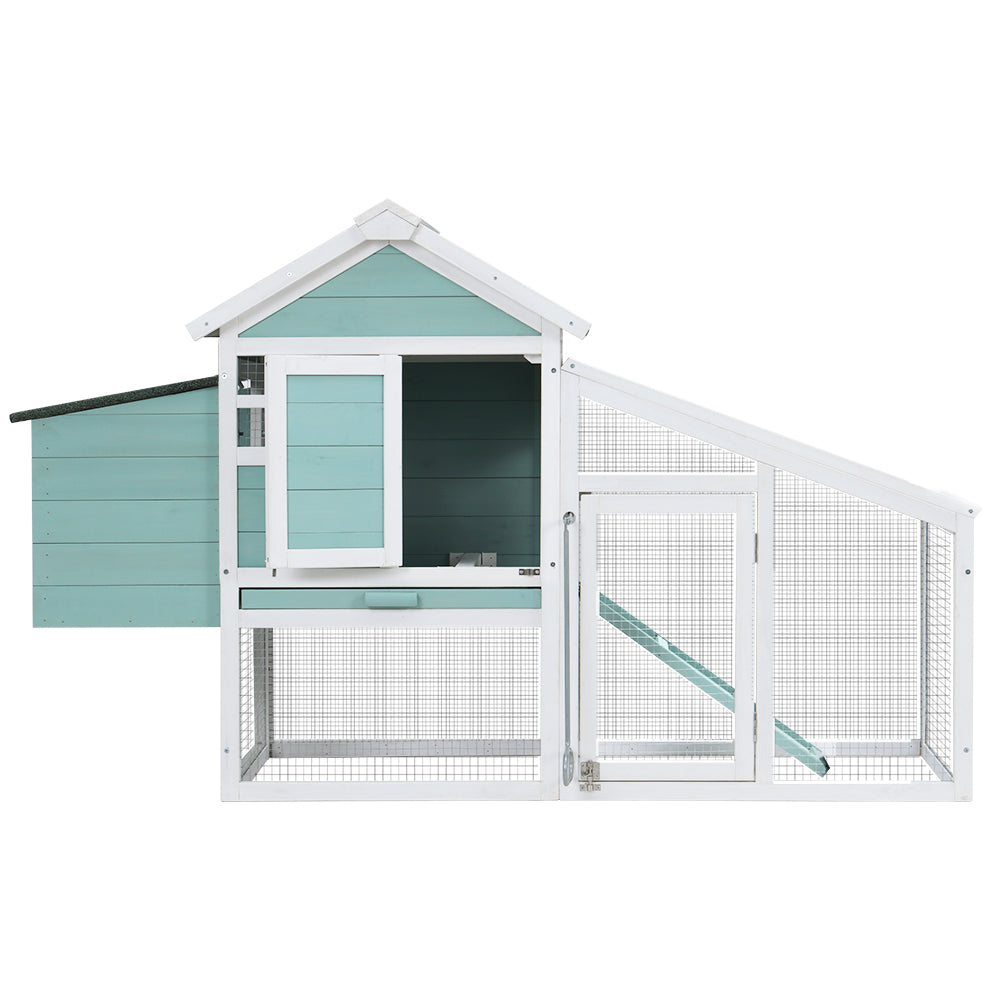 Chicken Coop Rabbit Hutch 150cm x 60cm x 93cm Large House Run Cage Wooden Outdoor Bunny