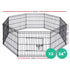 2x24" 8 Panel Dog Playpen Pet Fence Exercise Cage Enclosure Play Pen