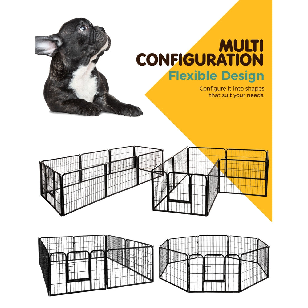 24" 8 Panel Dog Playpen Pet Exercise Cage Enclosure Fence Play Pen