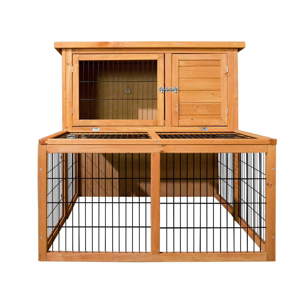 Chicken Coop 96cm x 96cm x 100cm Rabbit Hutch Large Run Wooden Cage Outdoor House